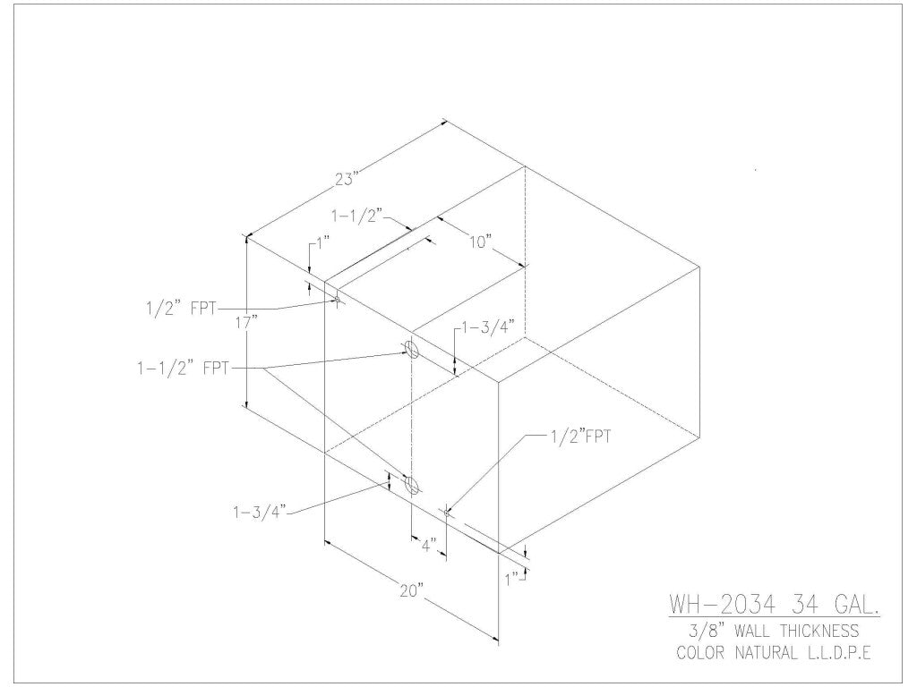 34 Gallon Water/Holding Tank - 2034 - JMS