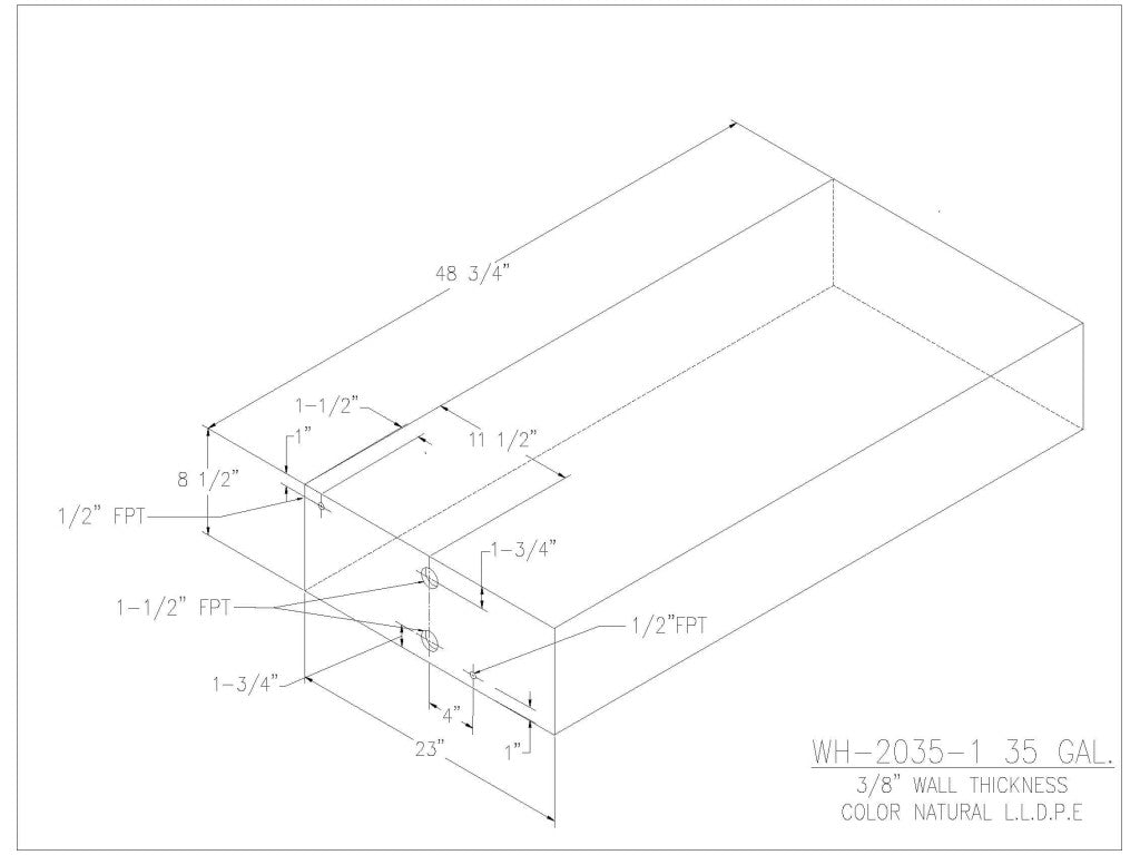 35 Gallon Water/Holding Tank - 2035-1 - JMS