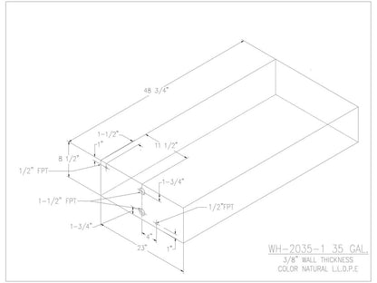 35 Gallon Water/Holding Tank - 2035-1 - JMS