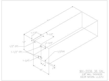 36 Gallon Water/Holding Tank - 2036 - JMS