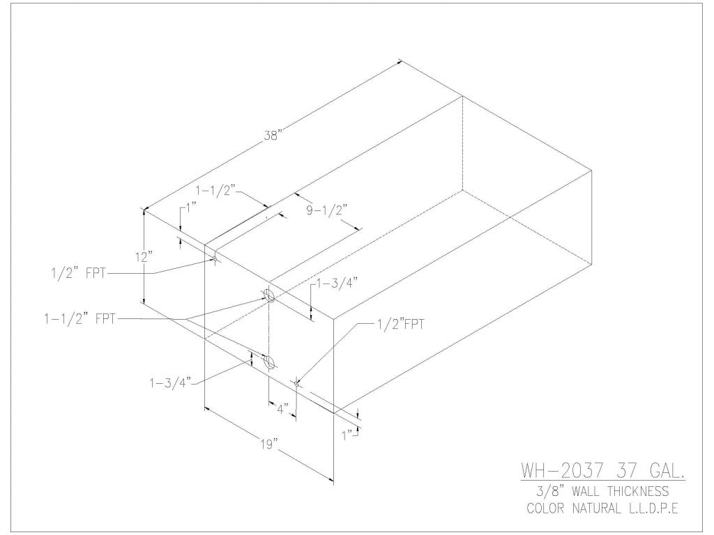 37 Gallon Water/Holding Tank - 2037 - JMS