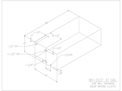 37 Gallon Water/Holding Tank - 2037 - JMS