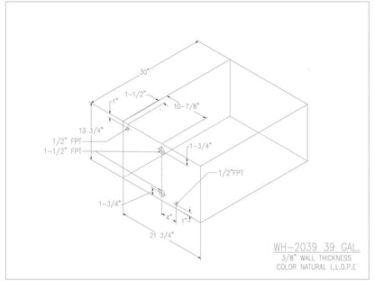 39 Gallon Water/Holding Tank - 2039 - JMS