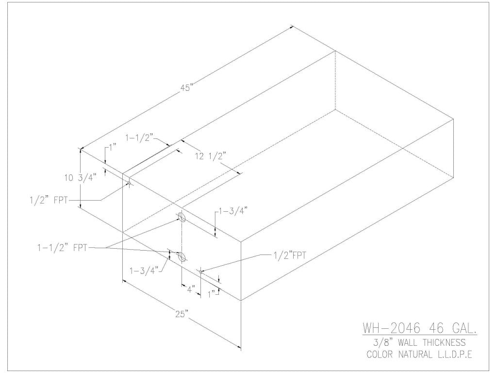 46 Gallon Water/Holding Tank - 2046 - JMS