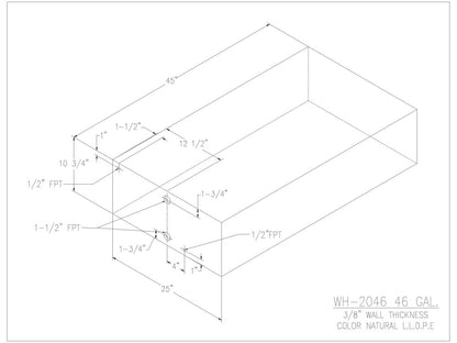 46 Gallon Water/Holding Tank - 2046 - JMS