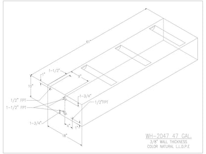 47 Gallon Water/Holding Tank - 2047 - JMS