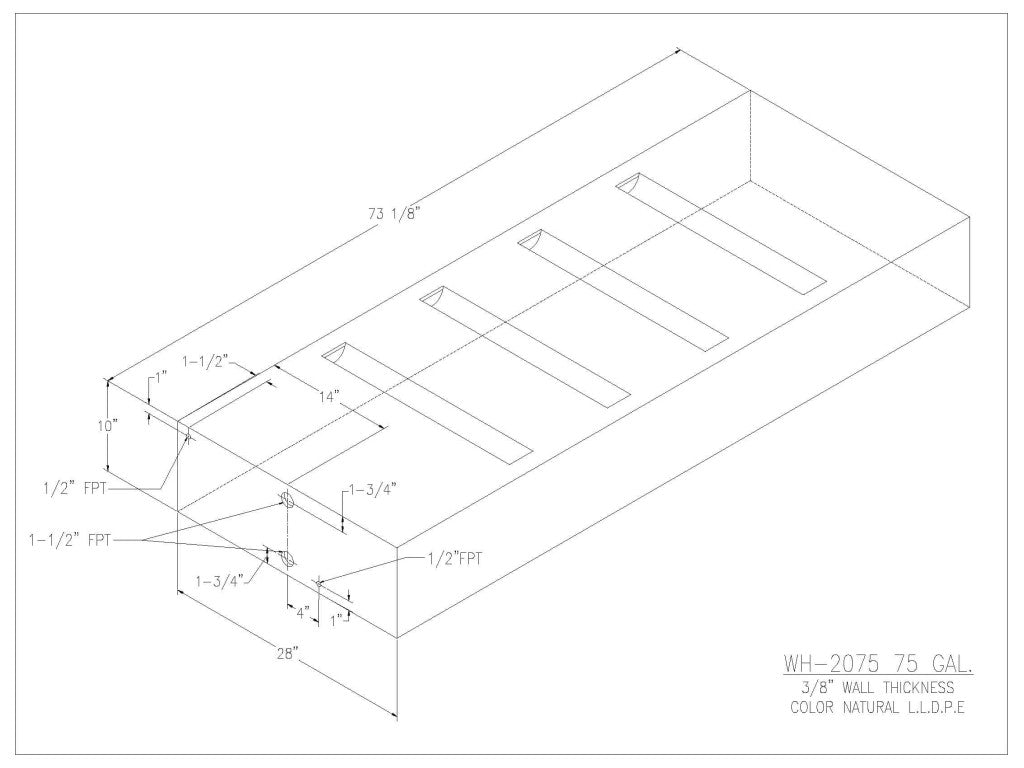 75 Gallon Water/Holding Tank - 2075 - JMS