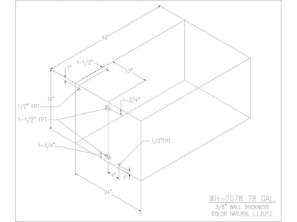 78 Gallon Water/Holding Tank - 2078 - JMS