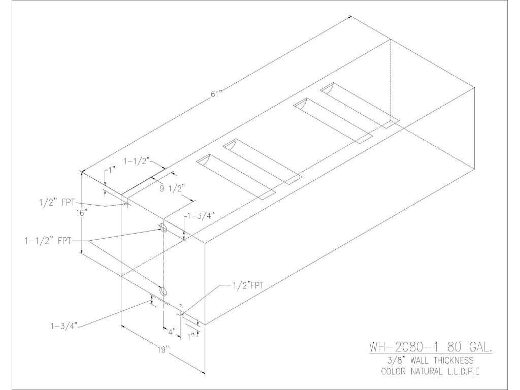 80 Gallon Water/Holding Tank - 2080-1 - JMS