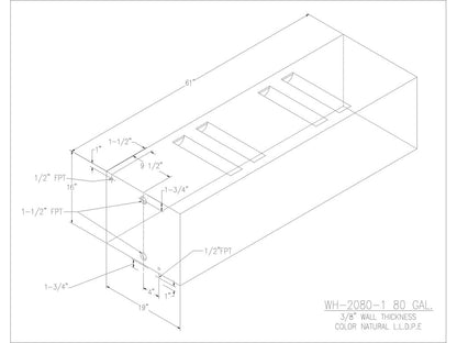 80 Gallon Water/Holding Tank - 2080-1 - JMS