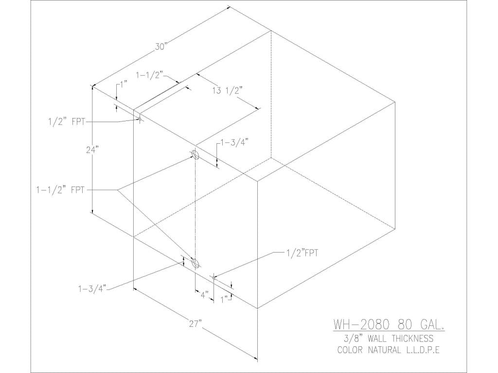 80 Gallon Water/Holding Tank - 2080 - JMS