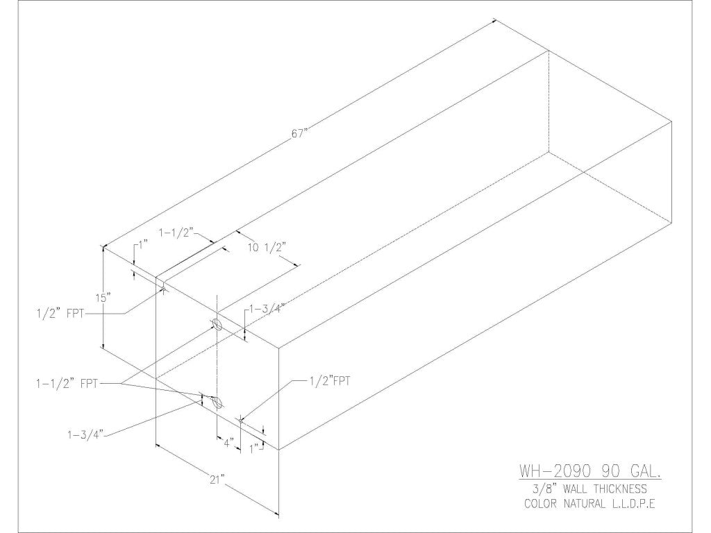 90 Gallon Water/Holding Tank - 2090 - JMS