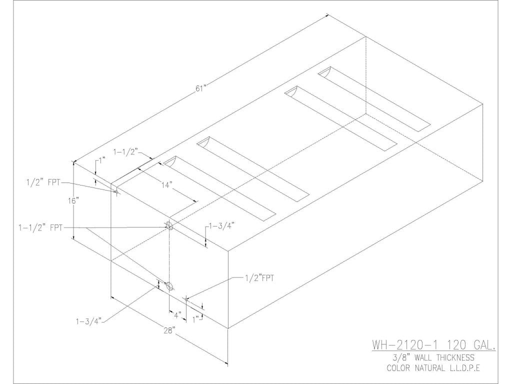 120 Gallon Water/Holding Tank - 2120-1 - JMS