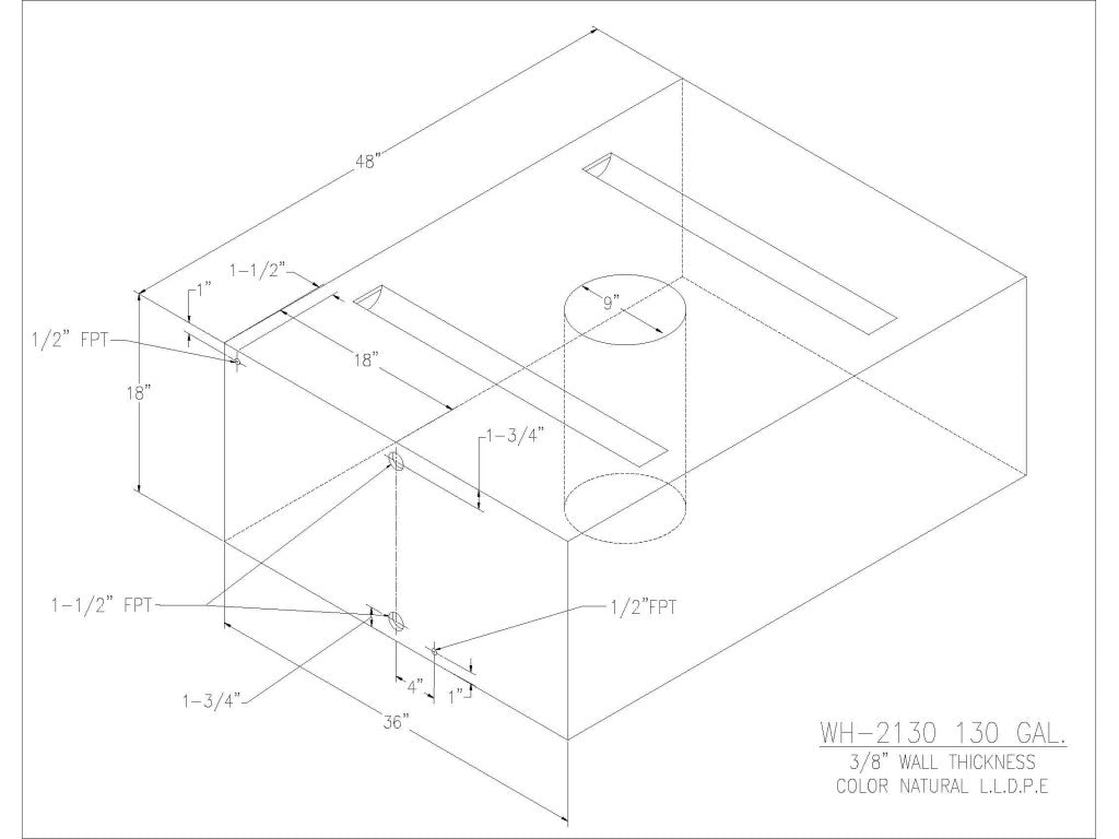 130 Gallon Water/Holding Tank - 2130 - JMS