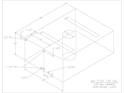 130 Gallon Water/Holding Tank - 2130 - JMS