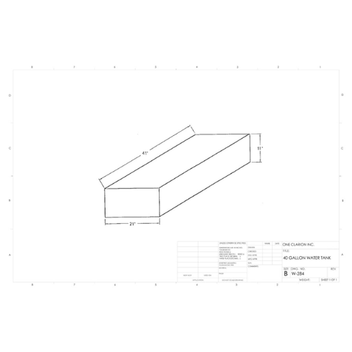 40 Gallon Custom Roto-Mold RV Water Tank (MPN: W-284)
