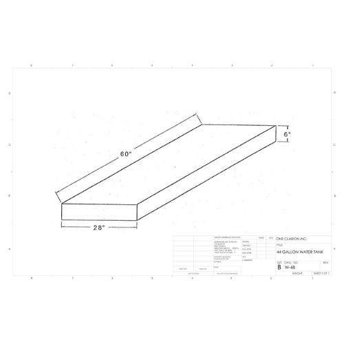 44 Gallon Custom Roto-Mold Marine Water Tank (MPN: MW-48)