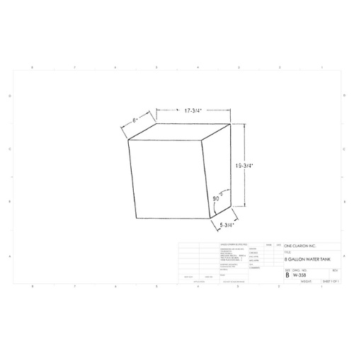 10 Gallon Custom Roto-Mold Marine Water Tank (MPN: MW-358)