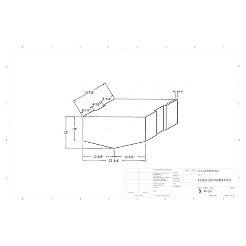 18 Gallon Custom Roto-Mold Marine Water Tank (MPN: MW-361)