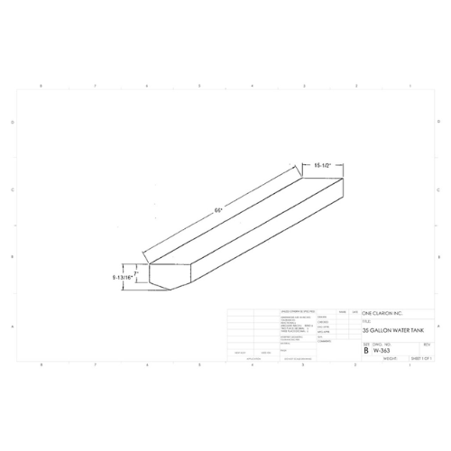 35 Gallon Custom Roto-Mold Marine Water Tank (MPN: MW-363)