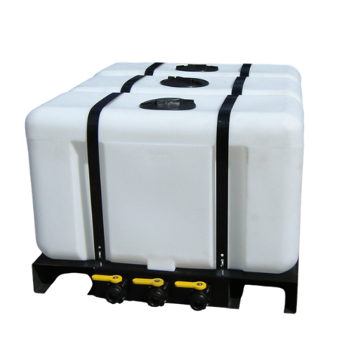 100 Gallon Custom Roto-Mold Plastic Rectangular Utility Tank X 3 W/ Skid Assembly (MPN 100 RT3SA)
