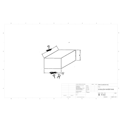 2 Gallon Custom Roto-Mold Marine Water Tank (MPN: MW-364)