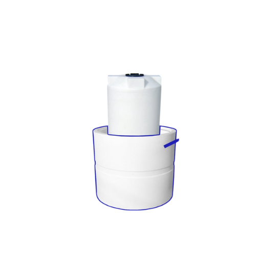 230 Gallon Custom Roto-Mold Plastic Vertical Tank w/ Lid And 300 OTT Containment (MPN 230 VTWC)