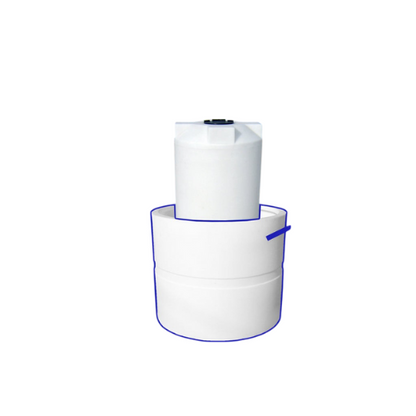 230 Gallon Custom Roto-Mold Plastic Vertical Tank w/ Lid And 300 OTT Containment (MPN 230 VTWC)