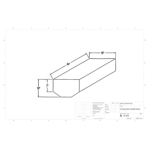 14 Gallon Custom Roto-Mold Marine Water Tank (MPN: MW-370)
