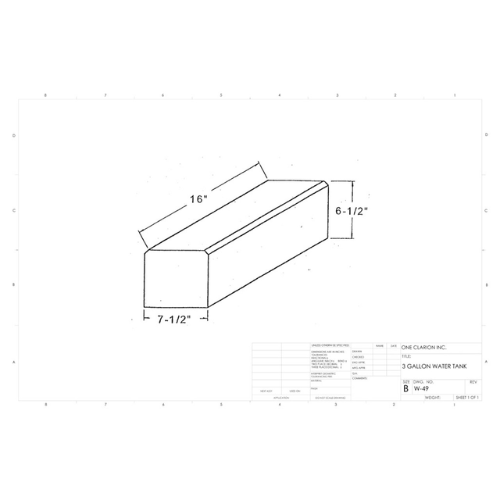 27 Gallon Custom Roto-Mold Marine Water Tank (MPN: MW-49)