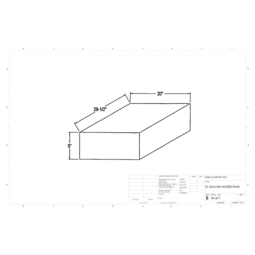 21 Gallon Custom Roto-Mold Marine Water Tank (MPN: MW-371)