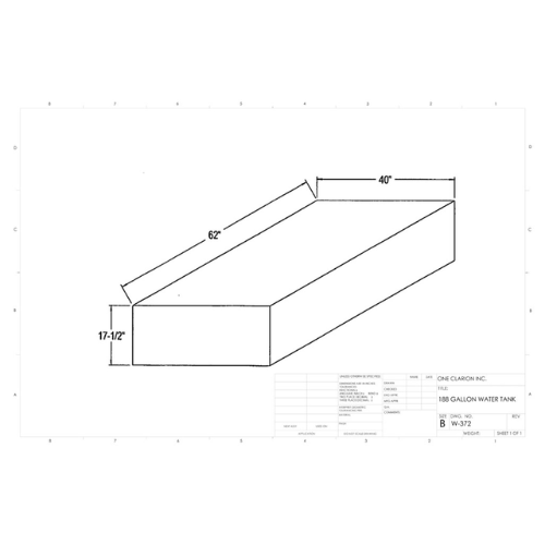 188 Gallon Custom Roto-Mold Marine Water Tank (MPN: MW-372)