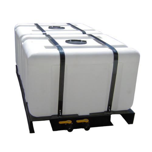 200 Gallon Custom Roto-Mold Plastic Rectangular Utility Tank X 2 W/ Skid Assembly (MPN 200 RT2SA)