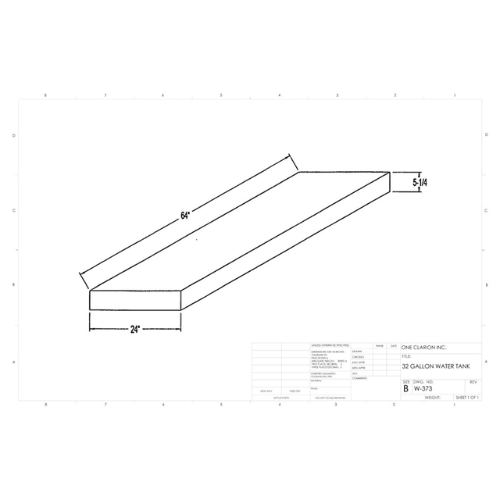 32 Gallon Custom Roto-Mold Marine Water Tank (MPN: MW-373)