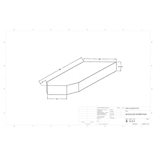 48 Gallon Custom Roto-Mold RV Water Tank (MPN: W-319)