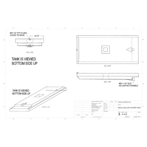 42 Gallon Custom Roto-Mold Marine Water Tank (MPN: MW-405)