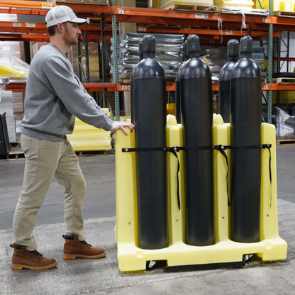 ENPAC Wheeled Caster Frame for 6-Cylinder Storage Rack (MPN: 7204-BK)