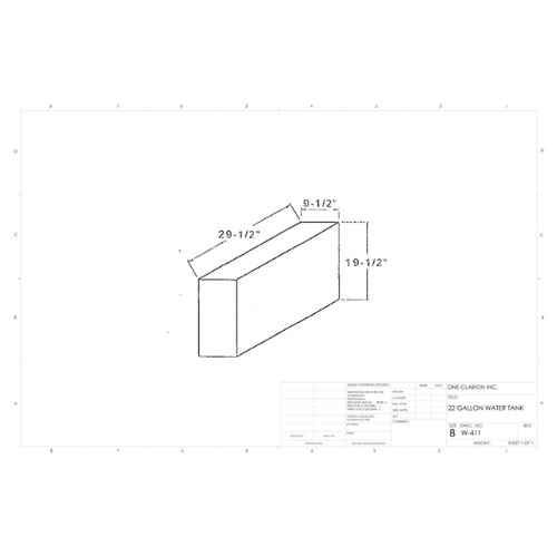 22 Gallon Custom Roto-Mold Marine Water Tank (MPN: MW-411)