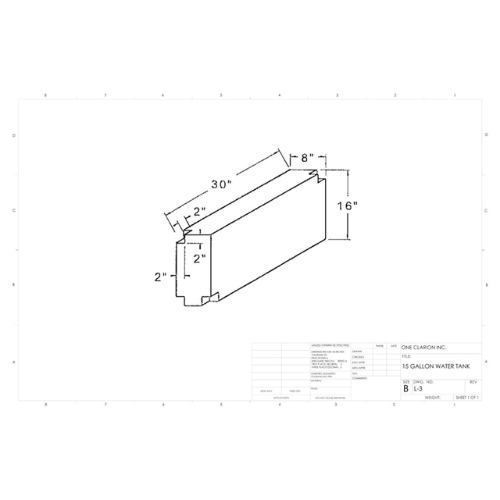 15 Gallon Custom Roto-Mold Marine Water Tank (MPN: ML-3)