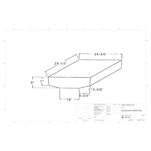 35 Gallon Custom Roto-Mold Marine Water Tank (MPN: MW-412)