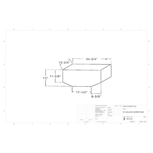 21 Gallon Custom Roto-Mold Marine Water Tank (MPN: MW-413)