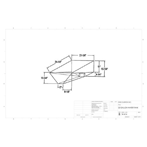 22 Gallon Custom Roto-Mold Marine Water Tank (MPN: MW-414)