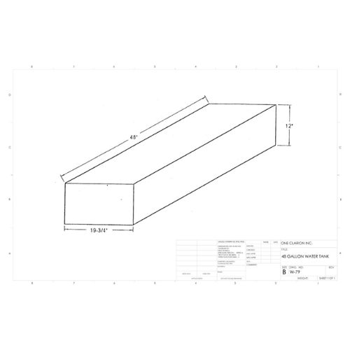 48 Gallon Custom Roto-Mold Marine Water Tank (MPN: MW-79)