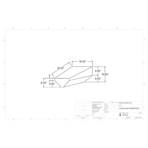 14 Gallon Custom Roto-Mold Marine Water Tank (MPN: MW-415)