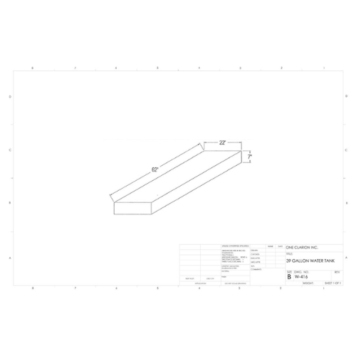 39 Gallon Custom Roto-Mold Marine Water Tank (MPN: MW-416)