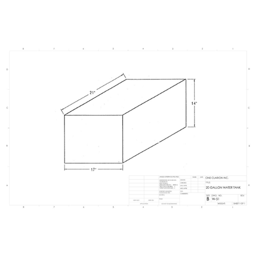 20 Gallon Custom Roto-Mold Marine Water Tank (MPN: MW-51)