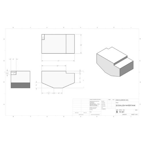 32 Gallon Custom Roto-Mold Marine Water Tank (MPN: MW-421)