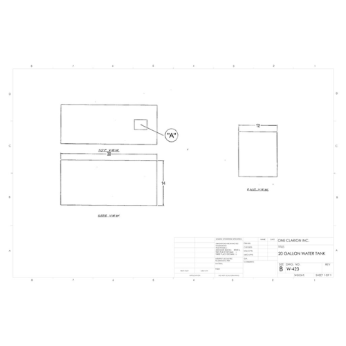 20 Gallon Custom Roto-Mold Marine Water Tank (MPN: MW-423)