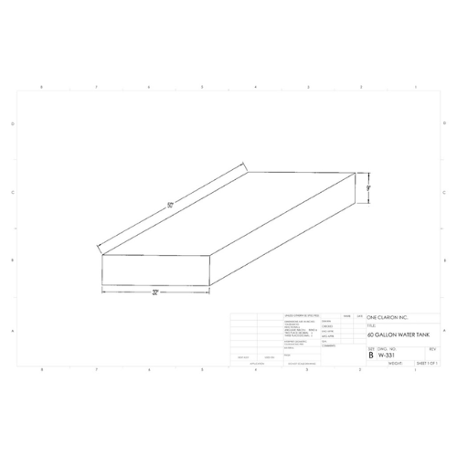 60 Gallon Custom Roto-Mold Marine Water Tank (MPN: MW-331)