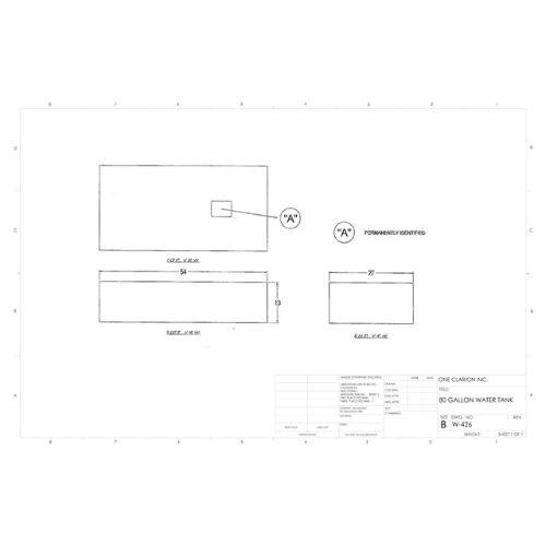 80 Gallon Custom Roto-Mold Marine Water Tank (MPN: MW-426)
